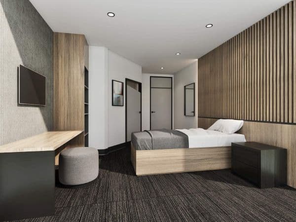 An image of Melbourne mental health hospital private room and ensuite at Fullarton Clinic