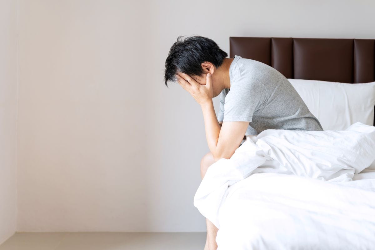 A man experiencing symptoms of Panic Disorder and stress. If you need treatment for panic disorder, help is available at Fullarton Clinic in Melbourne.