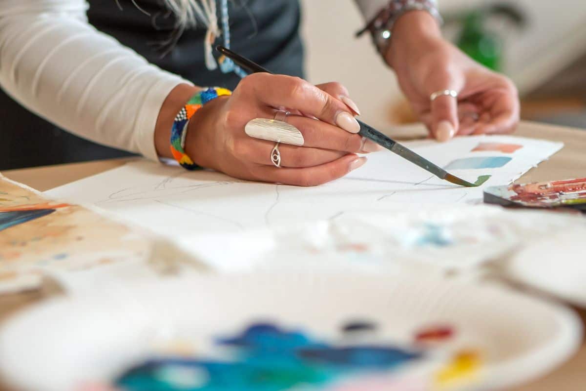 An image of a patient participating in an Art Therapy Day Program