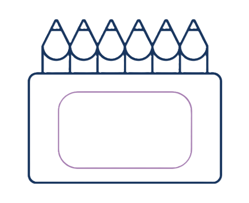 An icon depicting art therapy
